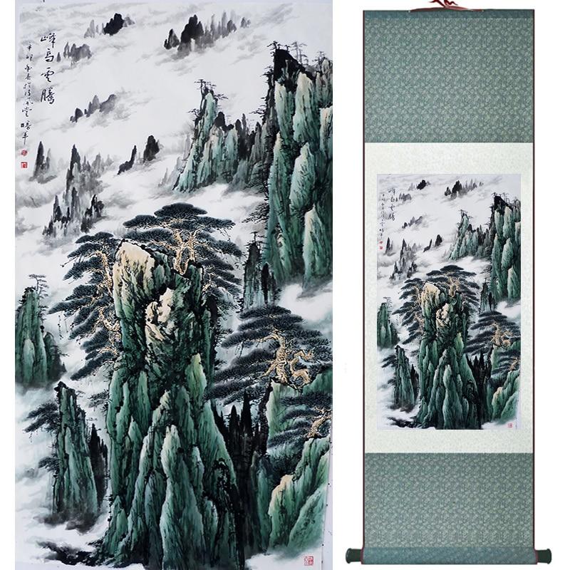 Chinese Art Scroll Painting People Landscape Ancient Silk Picture Wall Ideas 16746-Chinese Style Finds™