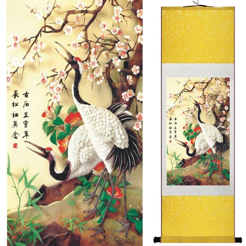 Chinese Art Scroll Painting Plum Blossom Animal Birds And Flower Ancient Silk Picture Wall Ideas 15892-Chinese Style Finds™