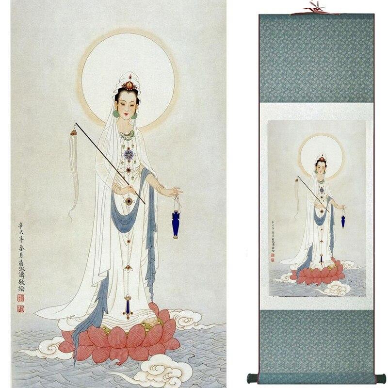 Chinese Art Scroll Painting Pretty Girl Figure Ancient Silk Picture Wall Ideas 18836-Chinese Style Finds™
