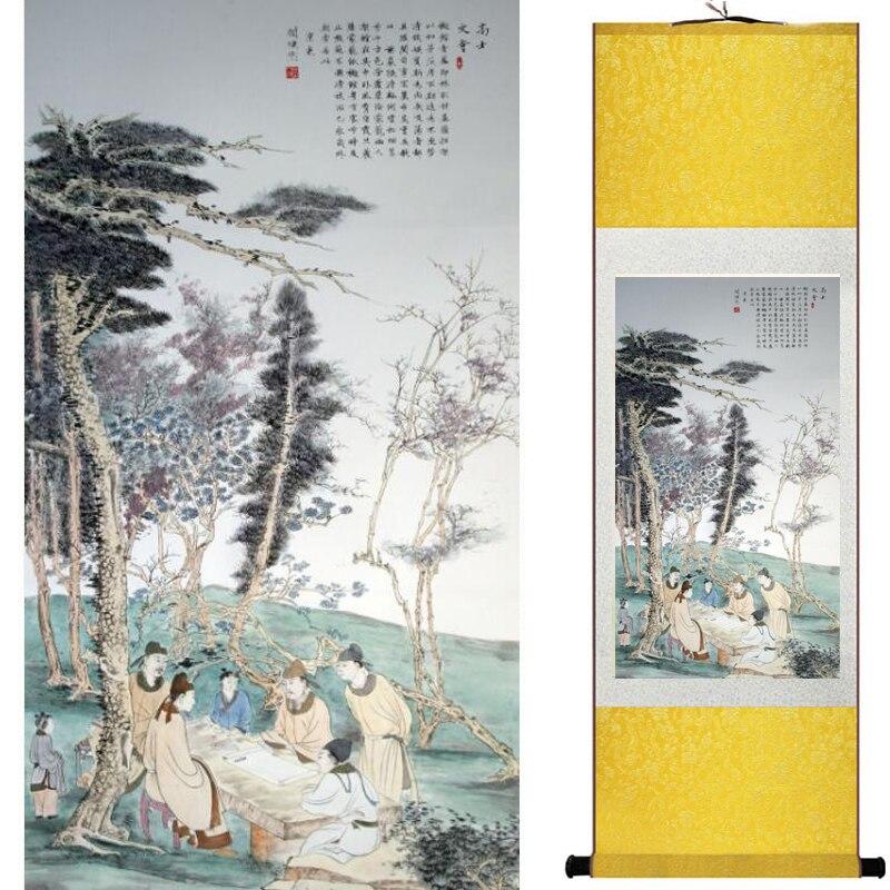 Chinese Art Scroll Painting Pretty Girls Beautiful Women Ancient Silk Picture Wall Ideas 18102-Chinese Style Finds™