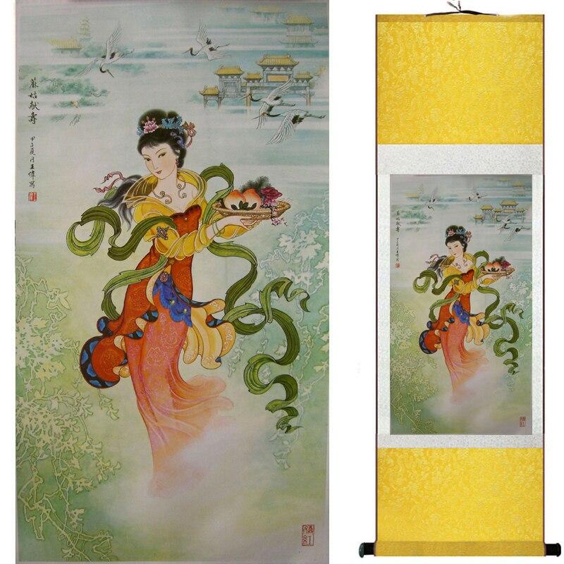 Chinese Art Scroll Painting Pretty Girls Beautiful Women Ancient Silk Picture Wall Ideas 18952-Chinese Style Finds™