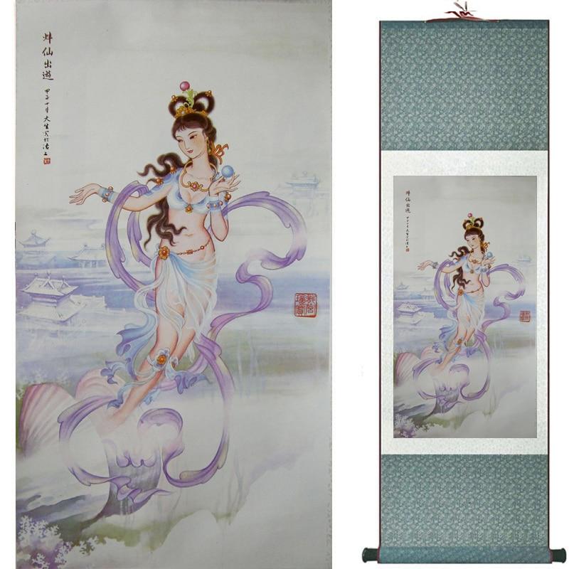 Chinese Art Scroll Painting Pretty Girls Beautiful Women Ancient Silk Picture Wall Ideas 18960-Chinese Style Finds™