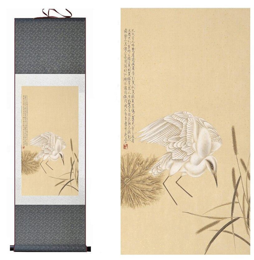 Chinese Art Scroll Painting Spring Flower Ancient Silk Picture Wall Ideas 12238-Chinese Style Finds™