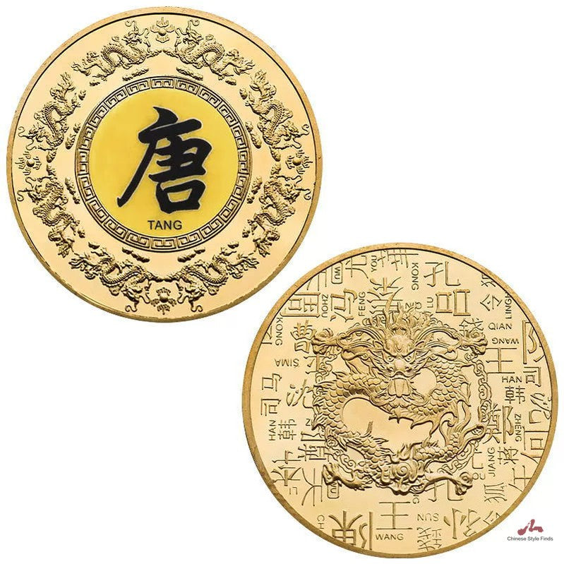 Chinese Family Name Coins Tang 唐 Hundreds Of Surnames Medal Gift Ideas Coin 百家姓纪念币 China Last Name Dragon Collectible Coin 1048-Chinese Style Finds™