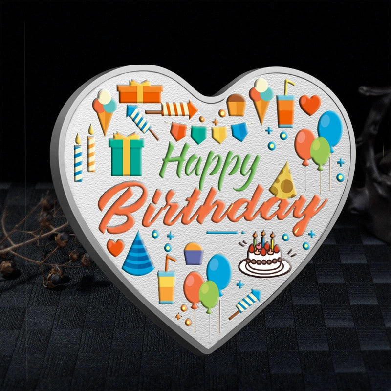 Chinese Happy Birthday Coin 生日快乐 China Heart gift coin 2436-Chinese Style Finds™