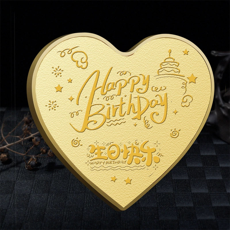 Chinese Happy Birthday Coin 生日快乐 China Heart gift coin 2436-Chinese Style Finds™