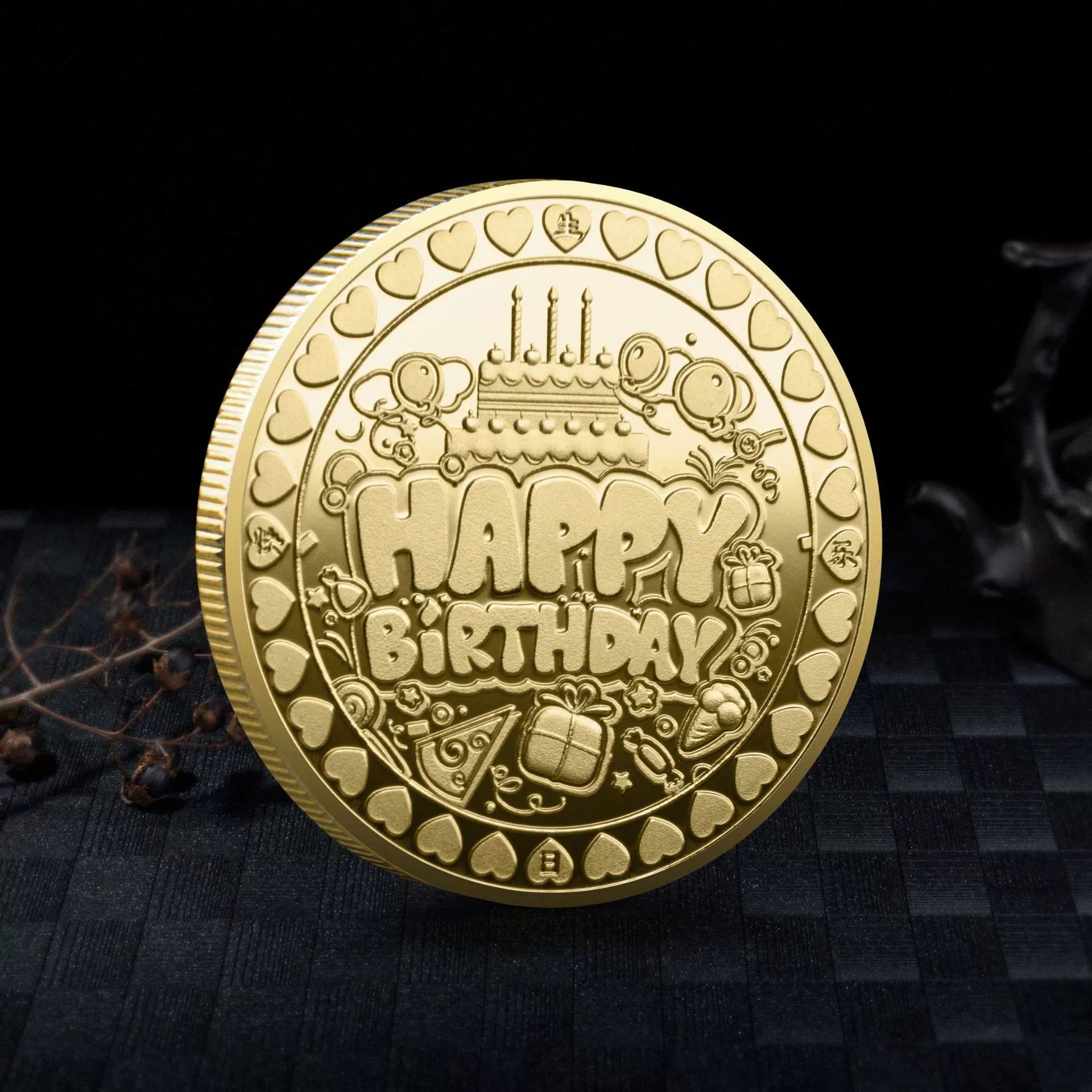 Chinese Happy Birthday Coin 生日快乐 I wish you many year full of health love and happiness gift coin 2438-Chinese Style Finds™