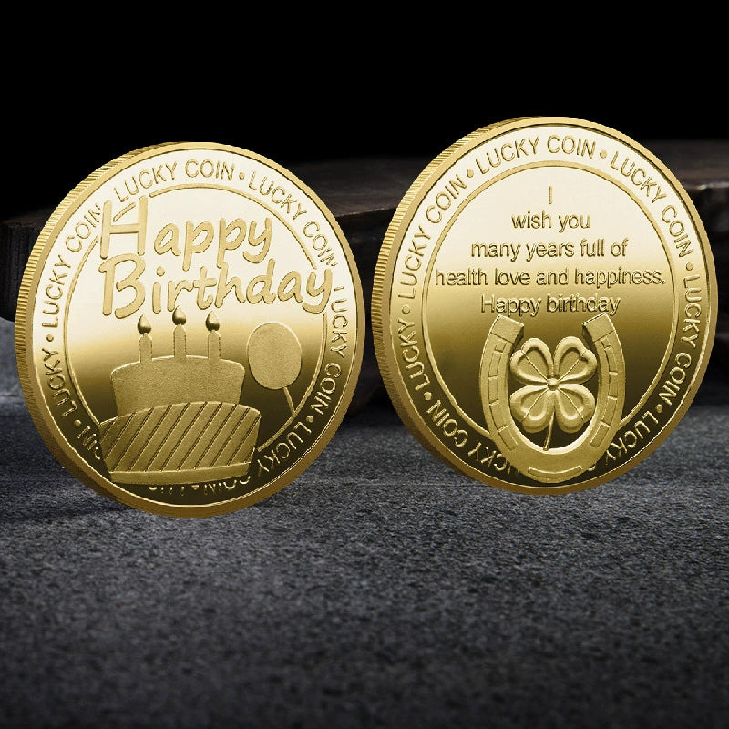 Chinese Happy Birthday Coin 生日快乐 I wish you many year full of health love and happiness gift coin 2438-Chinese Style Finds™