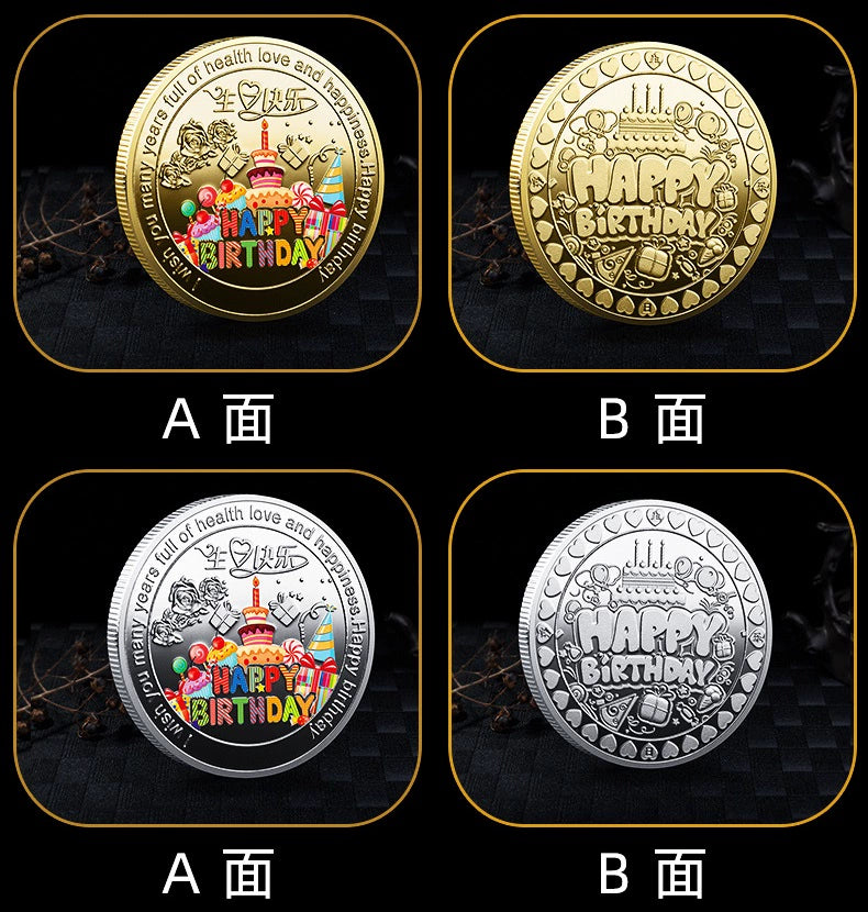 Chinese Happy Birthday Coin 生日快乐 I wish you many year full of health love and happiness gift coin 2438-Chinese Style Finds™