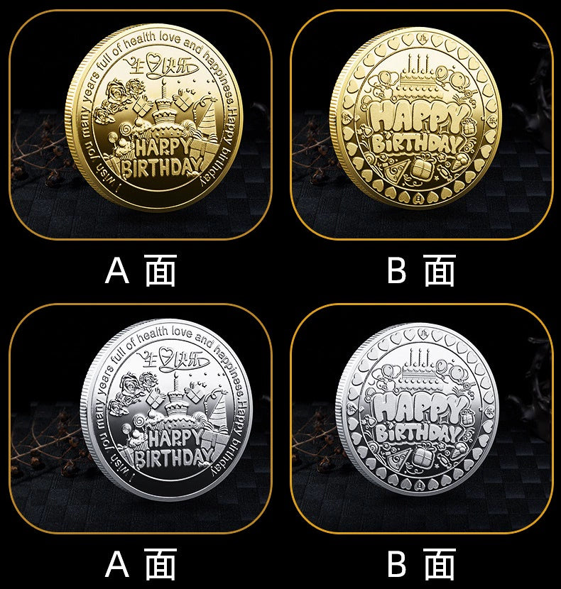 Chinese Happy Birthday Coin 生日快乐 I wish you many year full of health love and happiness gift coin 2438-Chinese Style Finds™