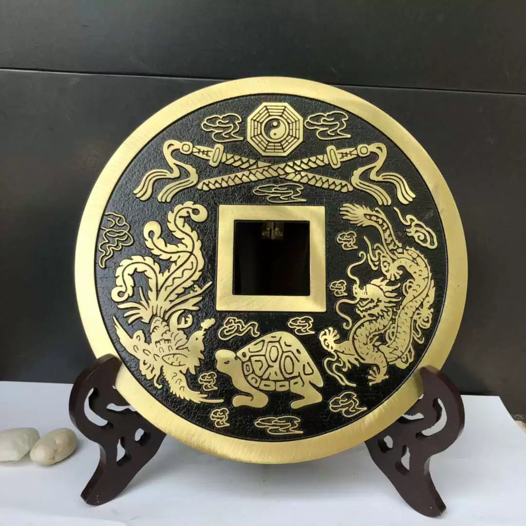 Chinese House Treasure Fengshui Coins Large Size Lucky Antique Copper Coin Plate Crafts For Home Feng Shui 镇宅之宝 2449-Chinese Style Finds™