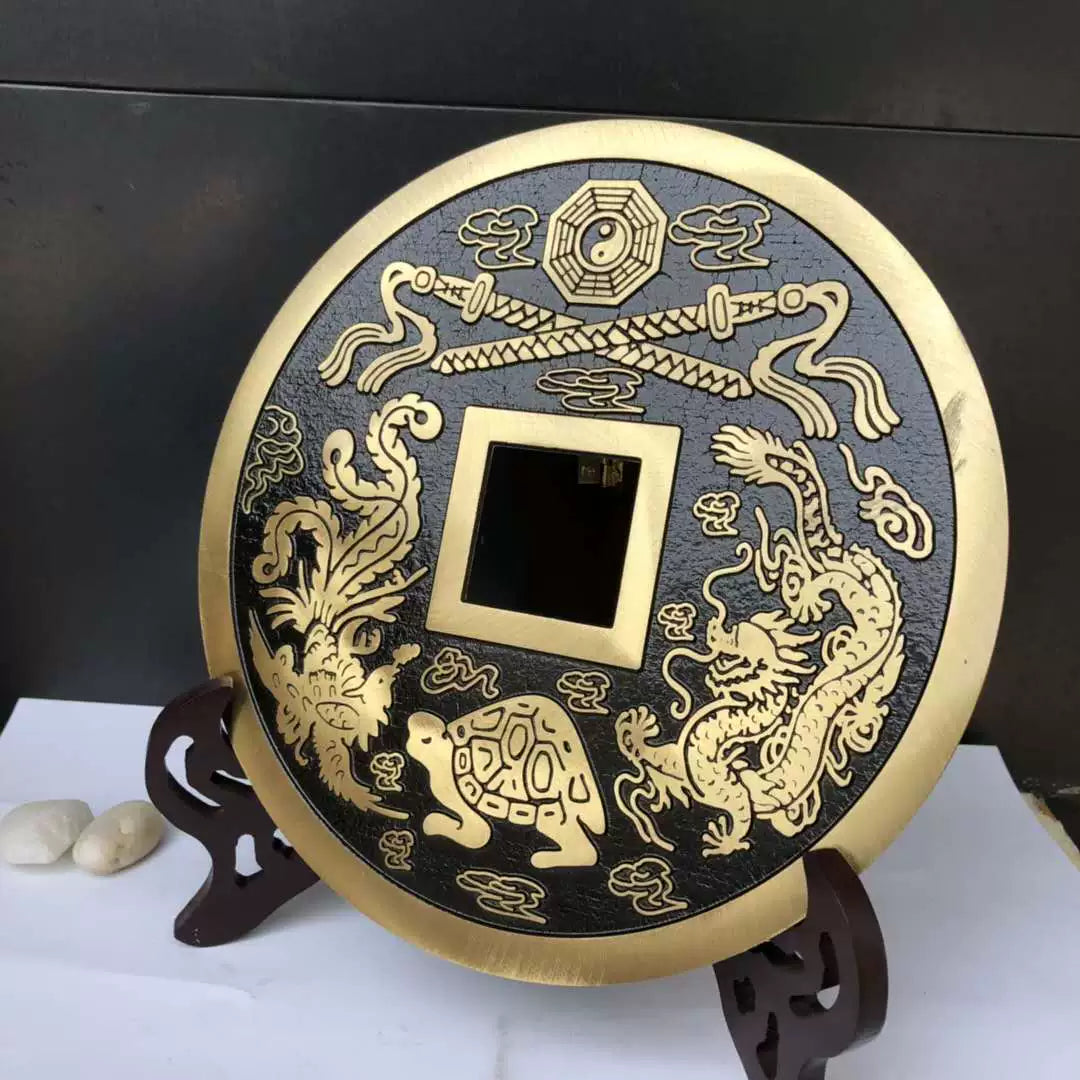 Chinese House Treasure Fengshui Coins Large Size Lucky Antique Copper Coin Plate Crafts For Home Feng Shui 镇宅之宝 2449-Chinese Style Finds™