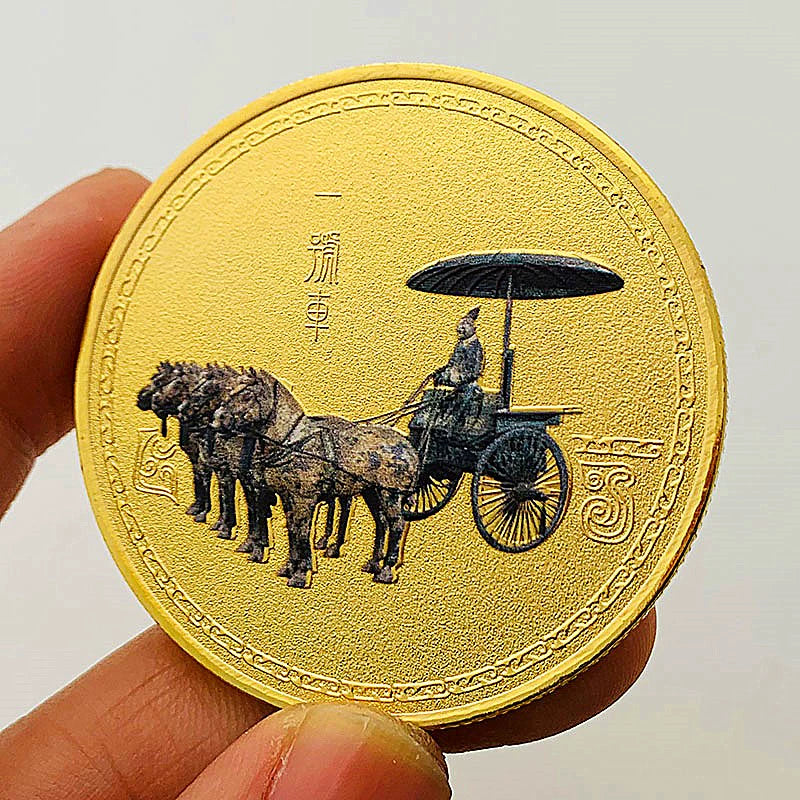 Chinese Xi'an 西安 Travel Coins Qin Shihuang 秦始皇 Coin Terracotta Warriors and Horses 兵马俑 Coin 45mm 1806-Chinese Style Finds™