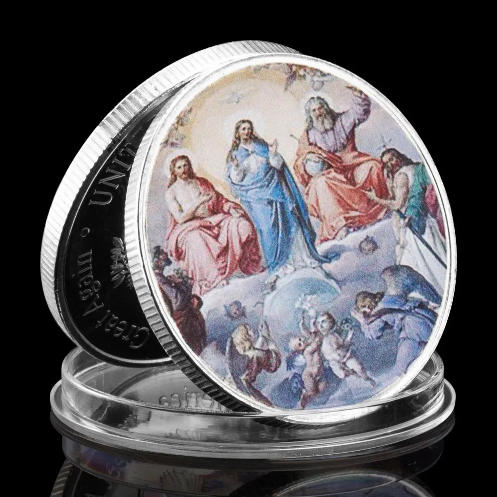 Christian Souvenir Gift Silvery Plated Jesus Coin Bible Story Collectible Commemorative Coin 1369-Chinese Style Finds™