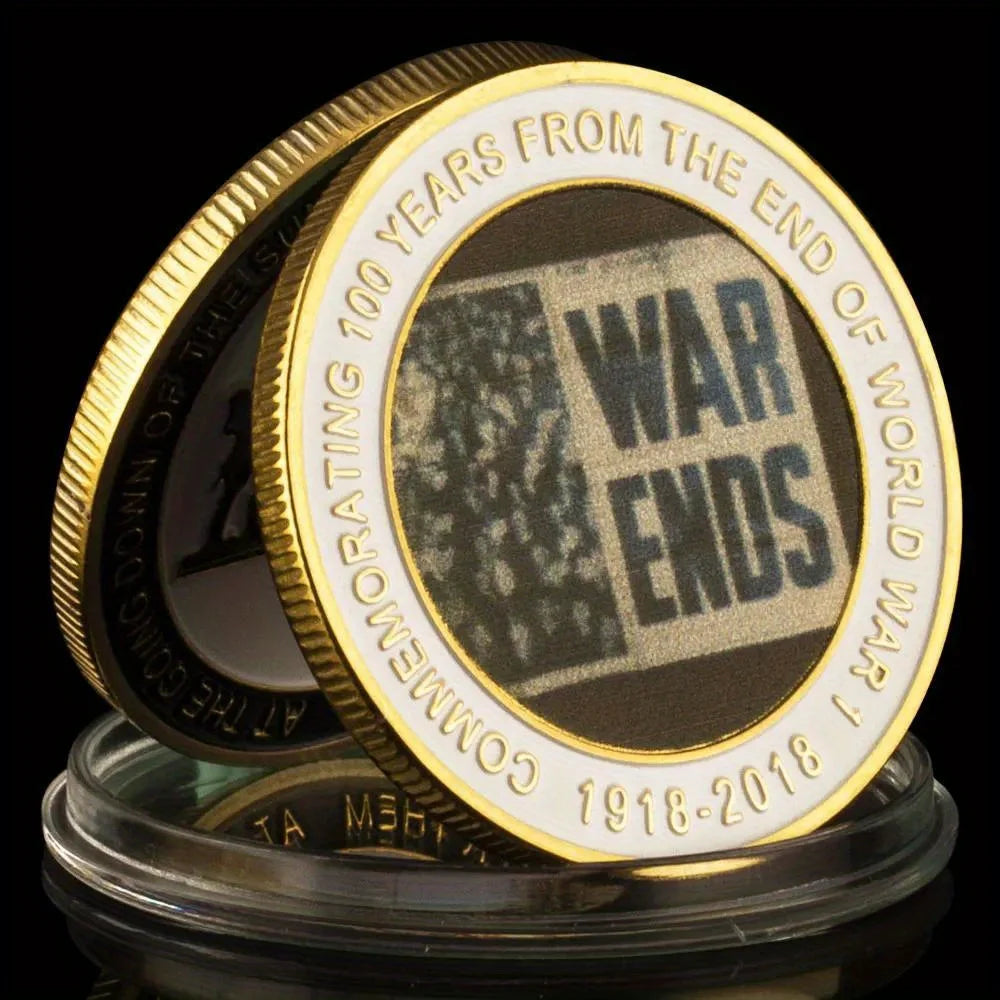 Commemorate 100 Year From The End of World War I Collectible Silvery Golden PlatedSouvenir Collection Commemorative Coin 1597-Chinese Style Finds™