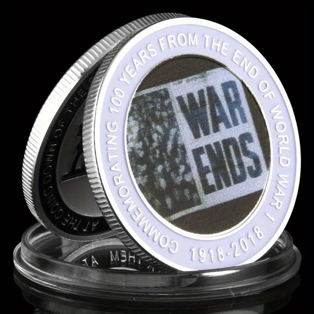 Commemorate 100 Year From The End of World War I Collectible Silvery Golden PlatedSouvenir Collection Commemorative Coin 1597-Chinese Style Finds™