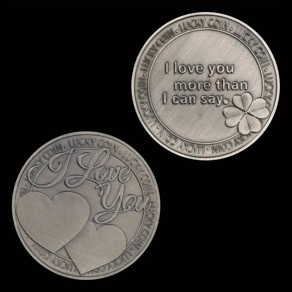 Commemoration Lucky Coin Love Words I Love You More Than I Can Say Romance Couple Collection Gift Ideas Souvenir Copper Plated Coin 1642-Chinese Style Finds™