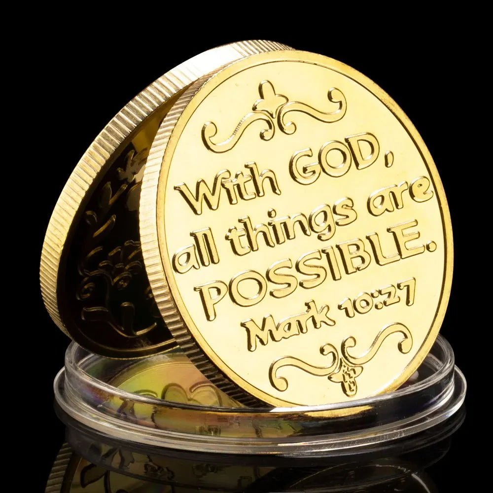 Cross Coin Servant of Christ Steward of God's Gift Ideas Souvenirs Collectible Gift Golden Plated Commemorative Coins 1179-Chinese Style Finds™