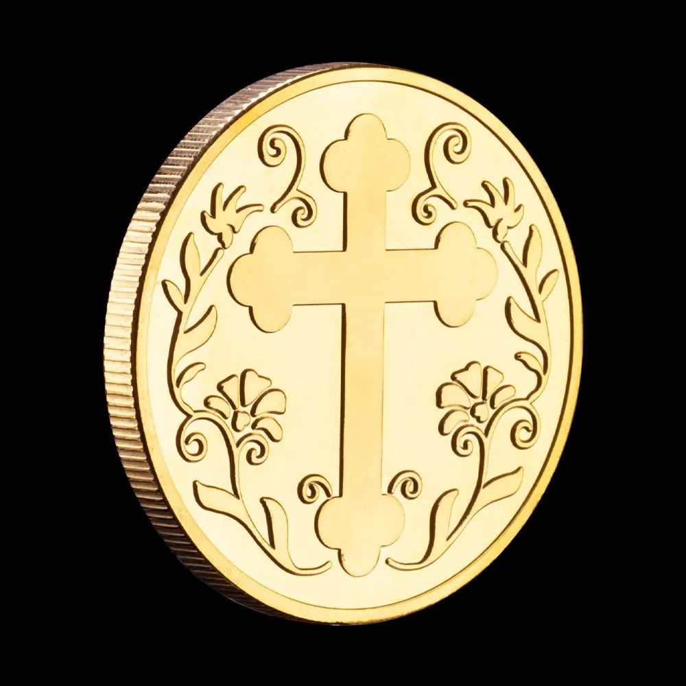 Cross Coin Servant of Christ Steward of God's Gift Ideas Souvenirs Collectible Gift Golden Plated Commemorative Coins 1179-Chinese Style Finds™