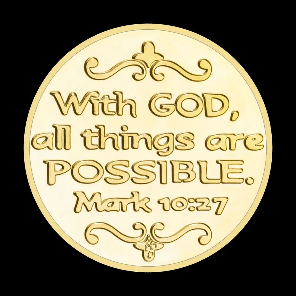 Cross Coin Servant of Christ Steward of God's Gift Ideas Souvenirs Collectible Gift Golden Plated Commemorative Coins 1179-Chinese Style Finds™