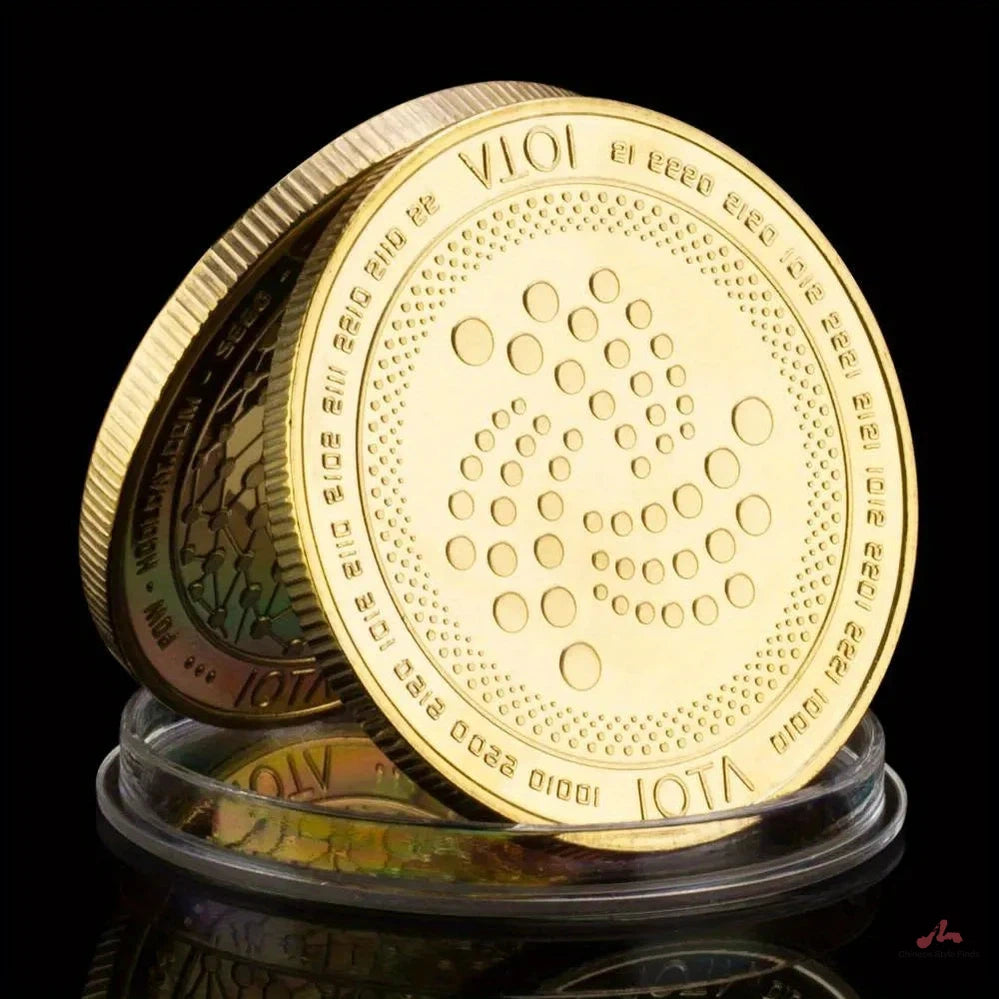 Cryptocurrency Coin IOTA Golden Plated Collectible Coin CRYPTO Collection Art Physical Commemorative Coin IOTA Coin 1301-Chinese Style Finds™