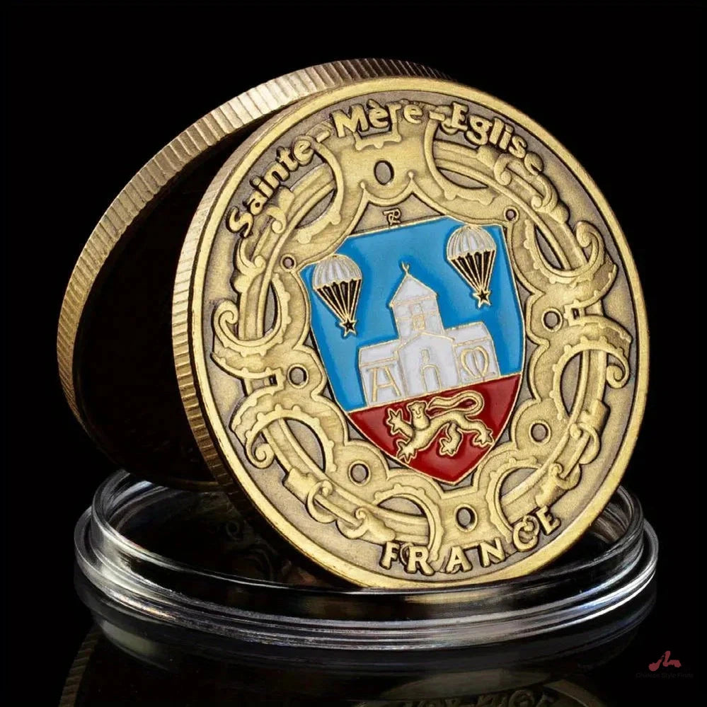 D.Day 6.6.1944 French Airborne Souvenirs and Gift Ideas France Coin Bronze Plated Challenge Coins Commemorative Coin 1496-Chinese Style Finds™