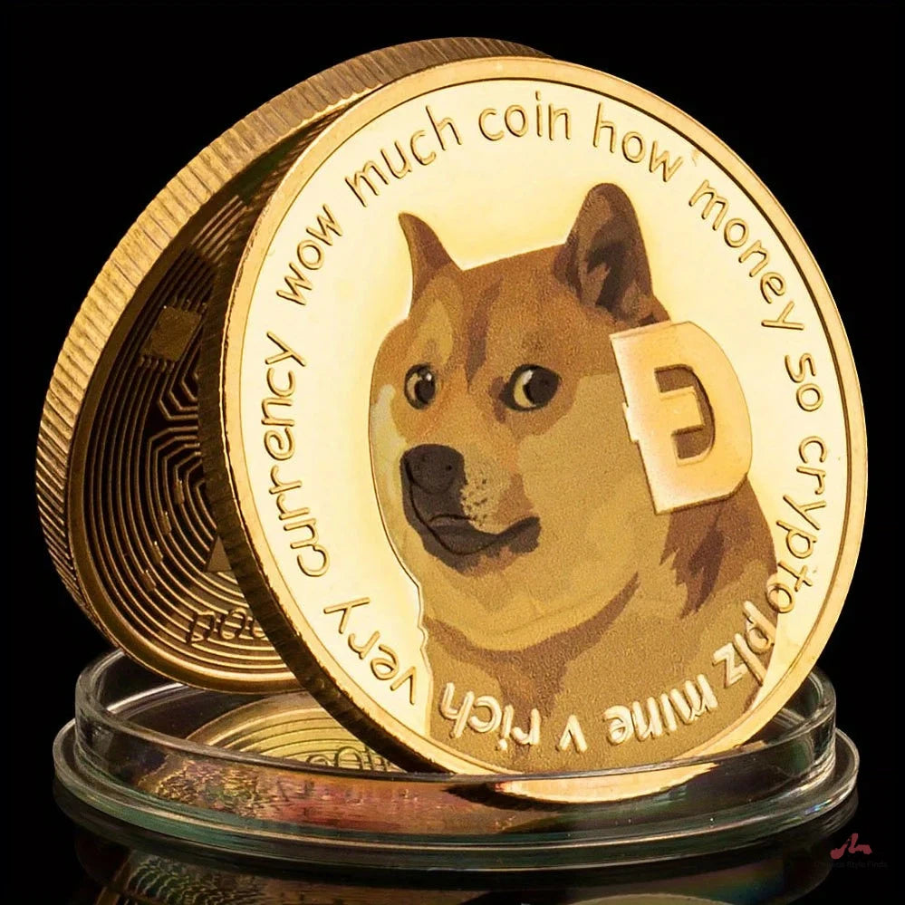 Dogecoin Collectible Golden Plated Souvenir Crypto Coin Physical Cryptocurrency Coin Collection Gift Commemorative Coin 1551-Chinese Style Finds™