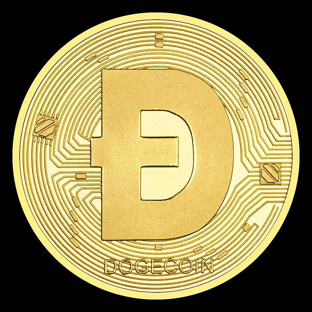 Dogecoin Collectible Golden Plated Souvenir Crypto Coin Physical Cryptocurrency Coin Non-currency Commemorative Coin 1357-Chinese Style Finds™