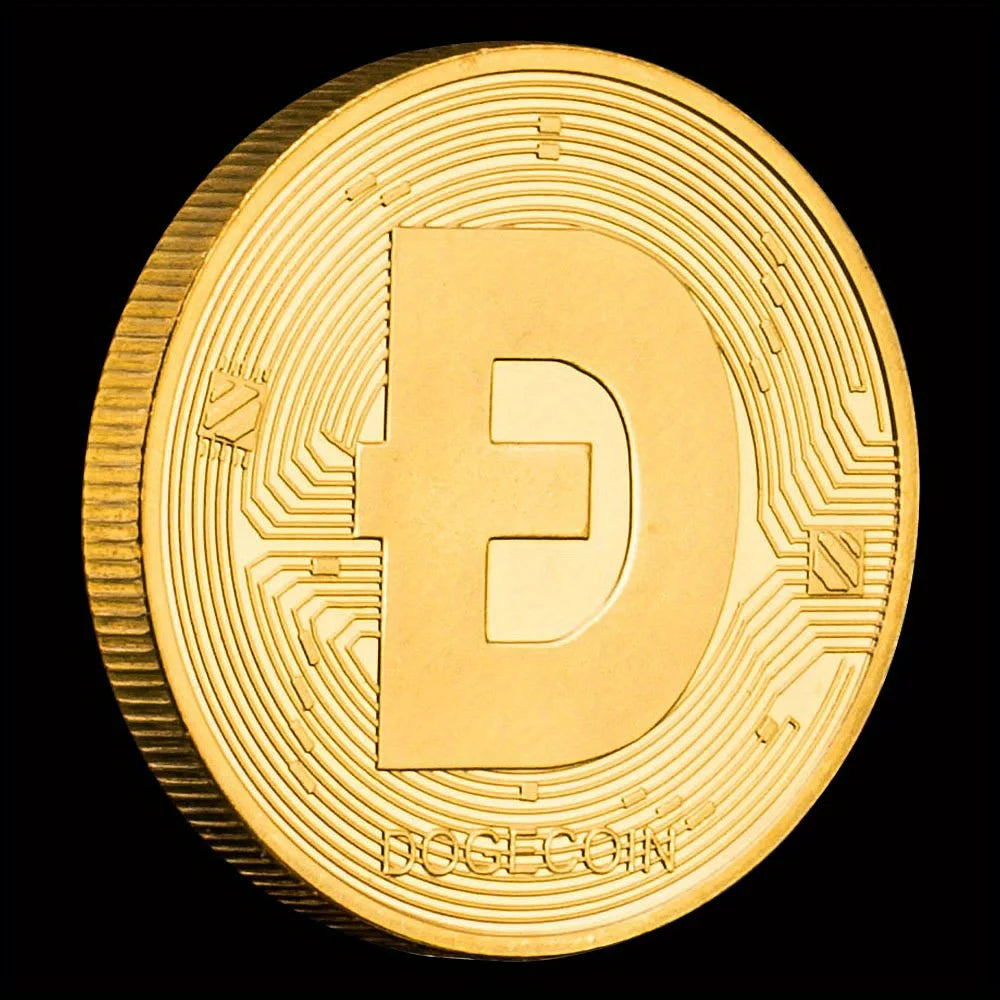 Dogecoin Collectible Golden Plated Souvenir Crypto Coin Physical Cryptocurrency Coin Non-currency Commemorative Coin 1357-Chinese Style Finds™