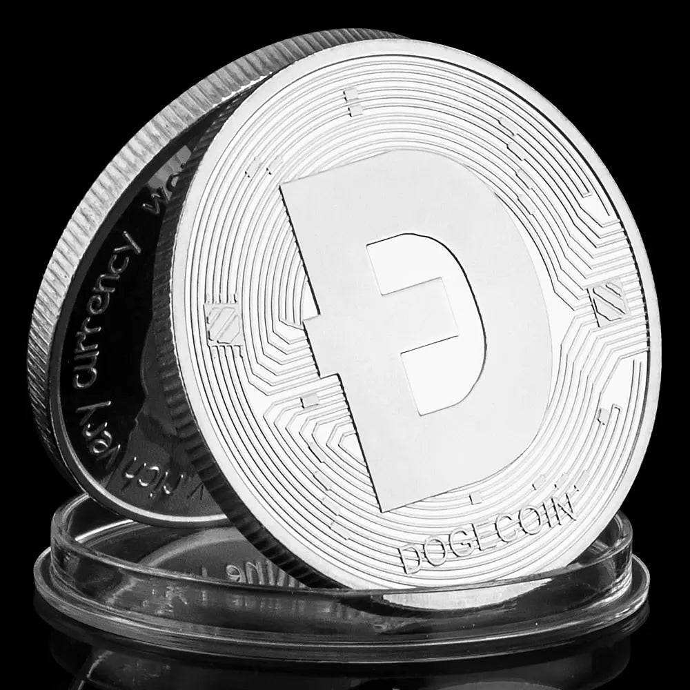 Dogecoin Collectible Silvery Plated Souvenir Crypto Coin Physical Cryptocurrency Coin Non-currency Commemorative Coin 1417-Chinese Style Finds™