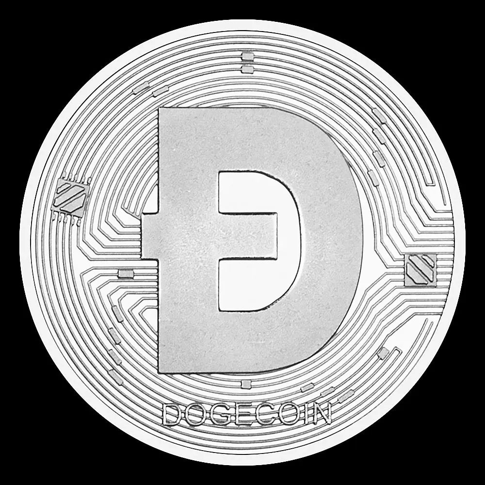 Dogecoin Collectible Silvery Plated Souvenir Crypto Coin Physical Cryptocurrency Coin Non-currency Commemorative Coin 1417-Chinese Style Finds™