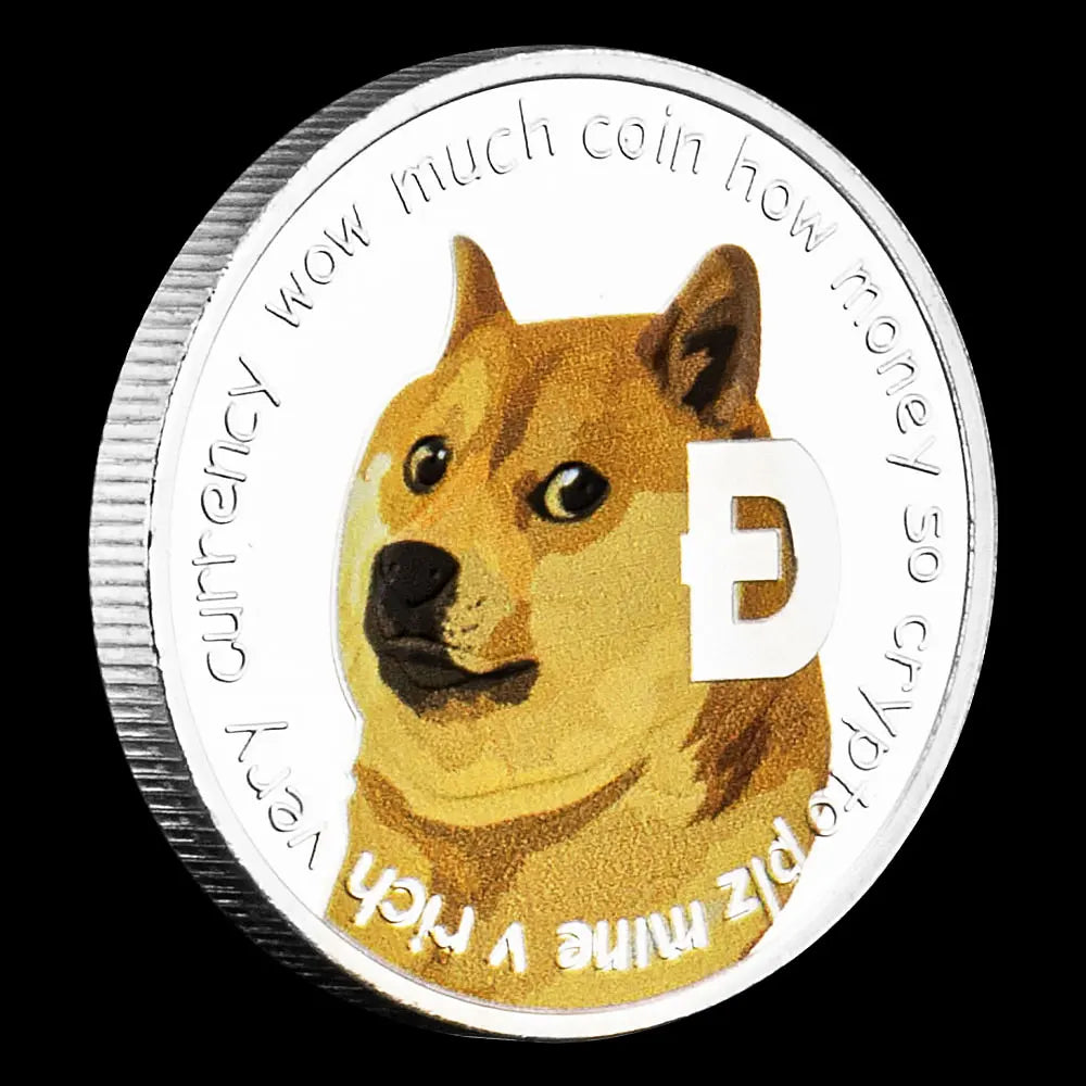 Dogecoin Collectible Silvery Plated Souvenir Crypto Coin Physical Cryptocurrency Coin Non-currency Commemorative Coin 1417-Chinese Style Finds™