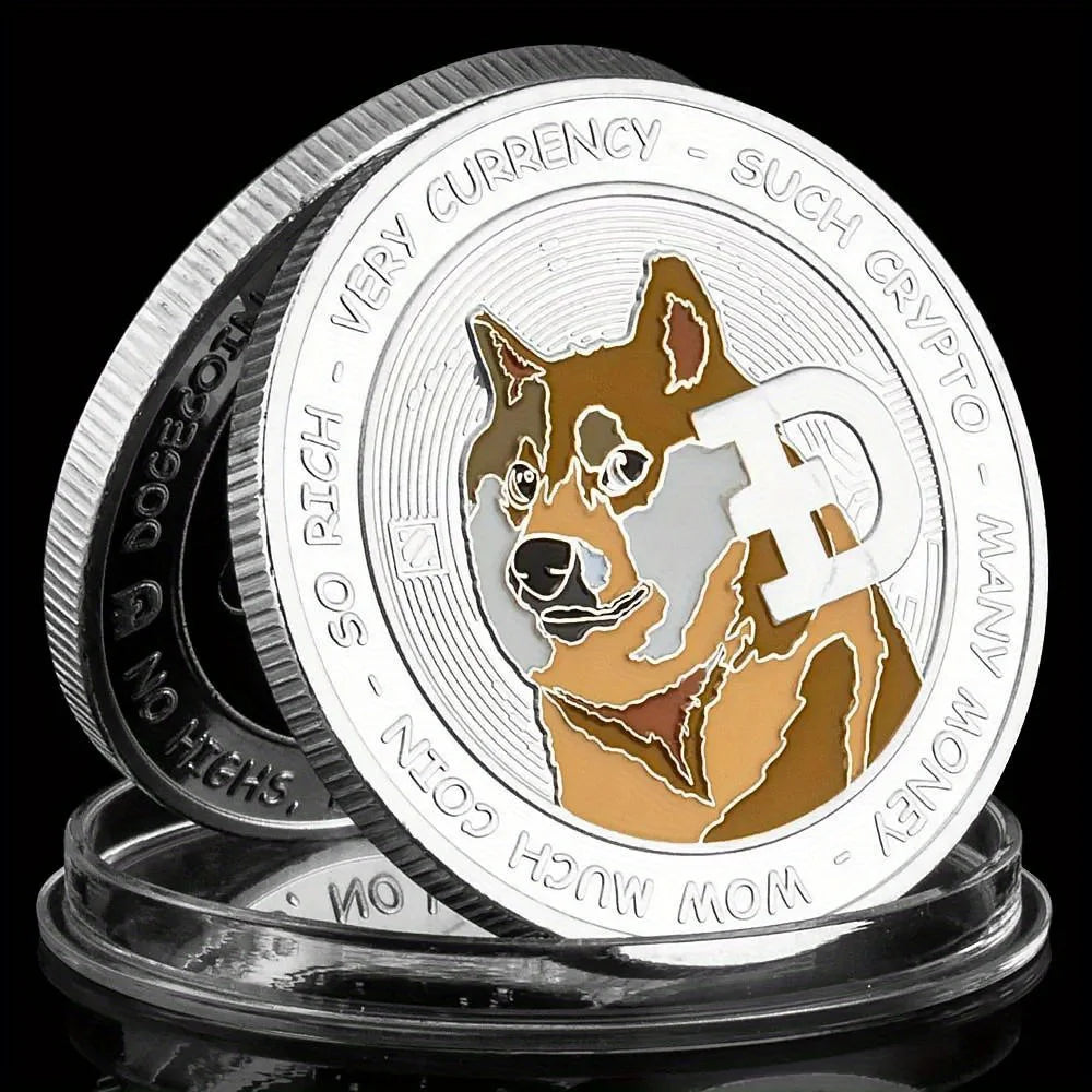 Dogecoin Cryptocurrency Coin Musk and Doge To The Moon Collectible Physical Crypto Coin Golden Plated Commemorative Coin 1580-Chinese Style Finds™