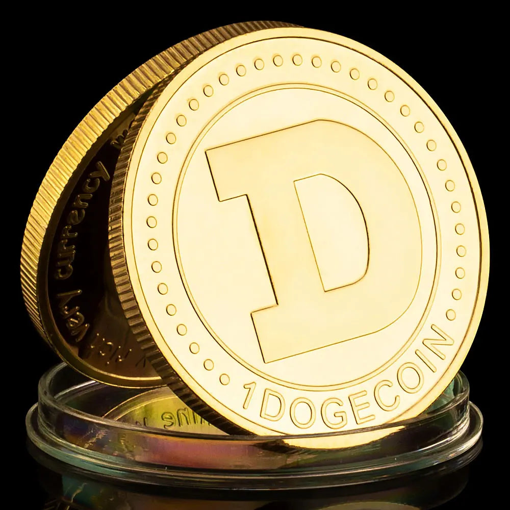 Dogecoin Gold Plated Cryptocurrency Commemorative Coins Home Decorations Crypto Coin Doge Cute Puppy Souvenirs and Gift Ideas 1492-Chinese Style Finds™