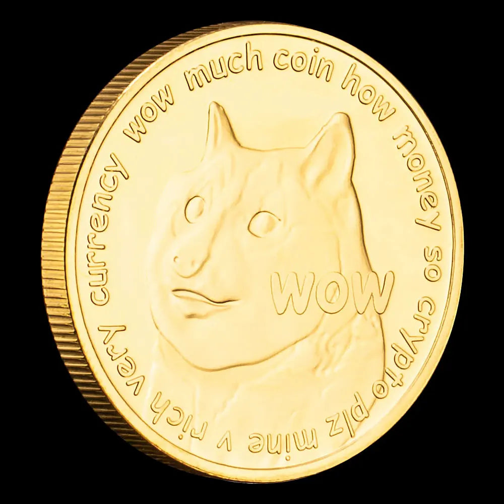 Dogecoin Gold Plated Cryptocurrency Commemorative Coins Home Decorations Crypto Coin Doge Cute Puppy Souvenirs and Gift Ideas 1492-Chinese Style Finds™