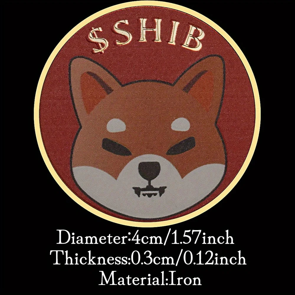 Dogecoin Killer SHIBA Inu Coin (SHIB) CRYPTO Metal Golden Plated Physical Shib Red Coin Doge Killer Souvenir Coins 1610-Chinese Style Finds™