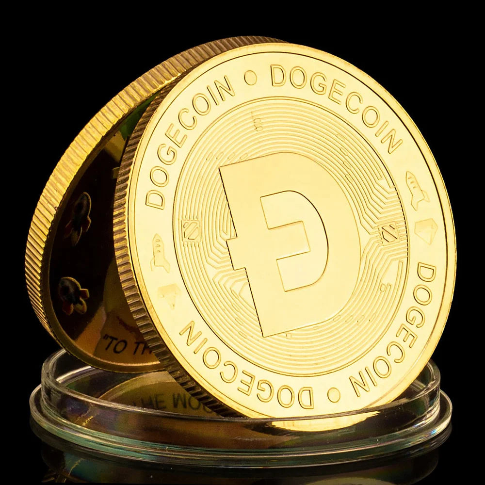 Dogecoin Rocket Pattern Collectible Commemorative Coin To The Moon In Doge We Trust Gold Plated Physical Cryptocurrency Coin 1170-Chinese Style Finds™