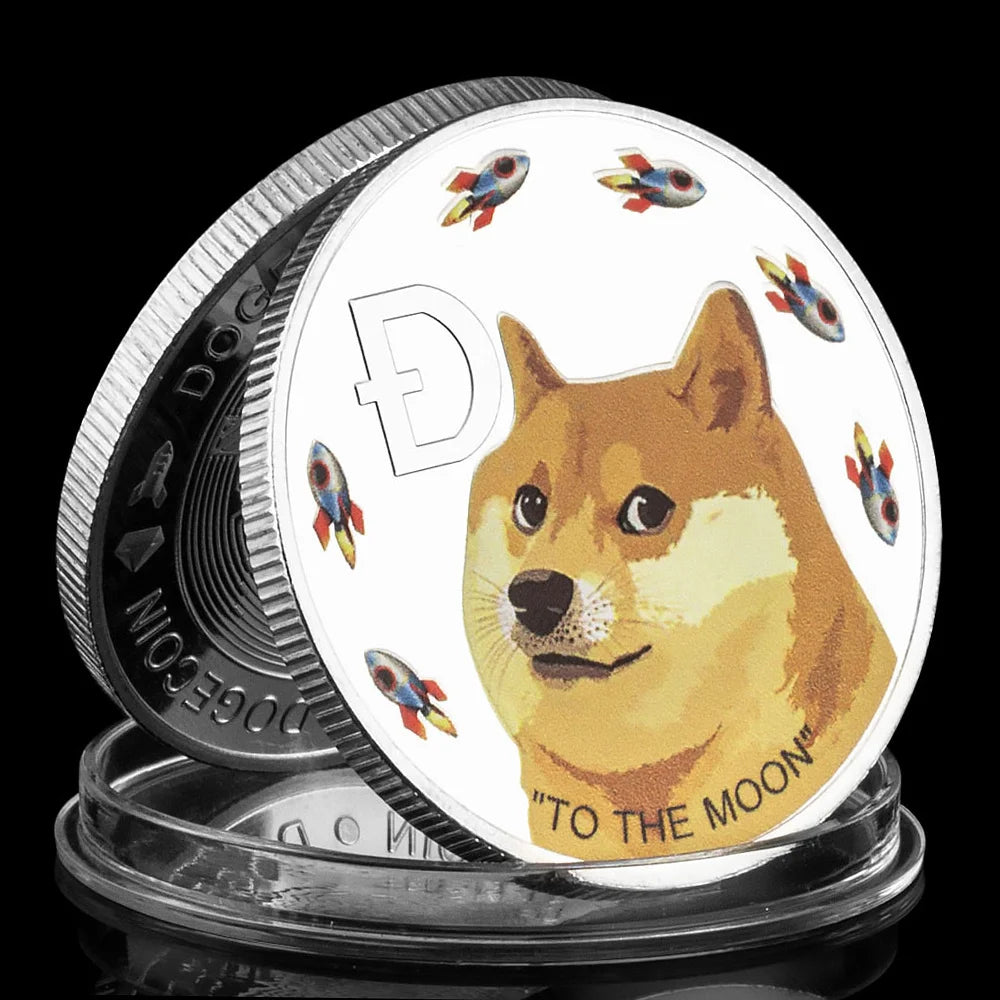 Dogecoin Rocket Pattern Collectible Commemorative Coin To The Moon In Doge We Trust Gold Plated Physical Cryptocurrency Coin 1170-Chinese Style Finds™