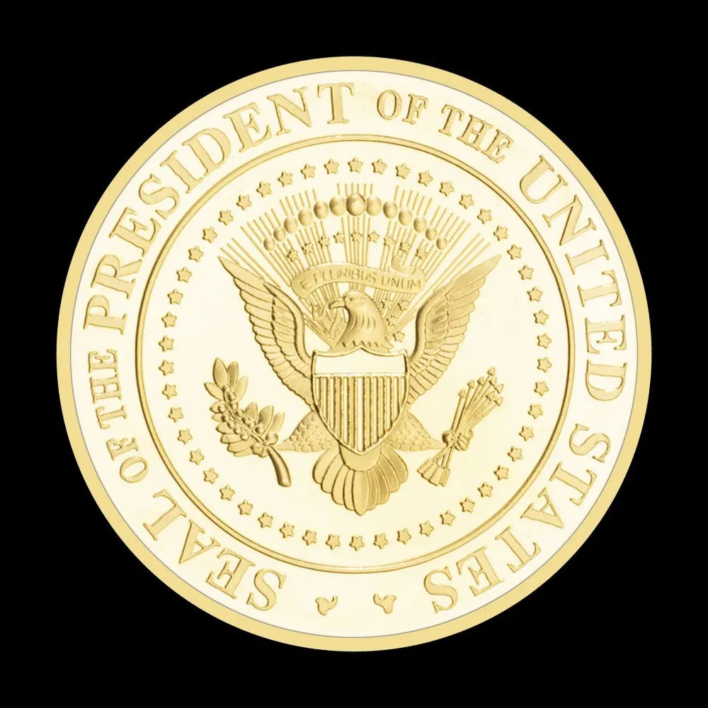 Donald Trump Gold Coin Golden Plated Collectable Coin and Case Included Second Presidential Term 2025 2029 Commemorative Coin 1698-Chinese Style Finds™