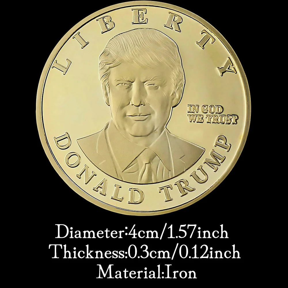 Donald Trump Liberty Souvenir Coin Collectible Gift Collection Art Statue of Liberty Gold Plated Commemorative Coin 1644-Chinese Style Finds™