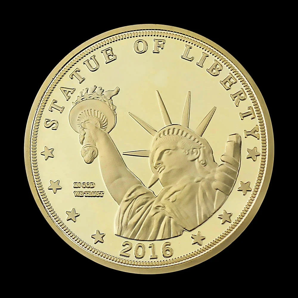 Donald Trump Liberty Souvenir Coin Collectible Gift Collection Art Statue of Liberty Gold Plated Commemorative Coin 1644-Chinese Style Finds™