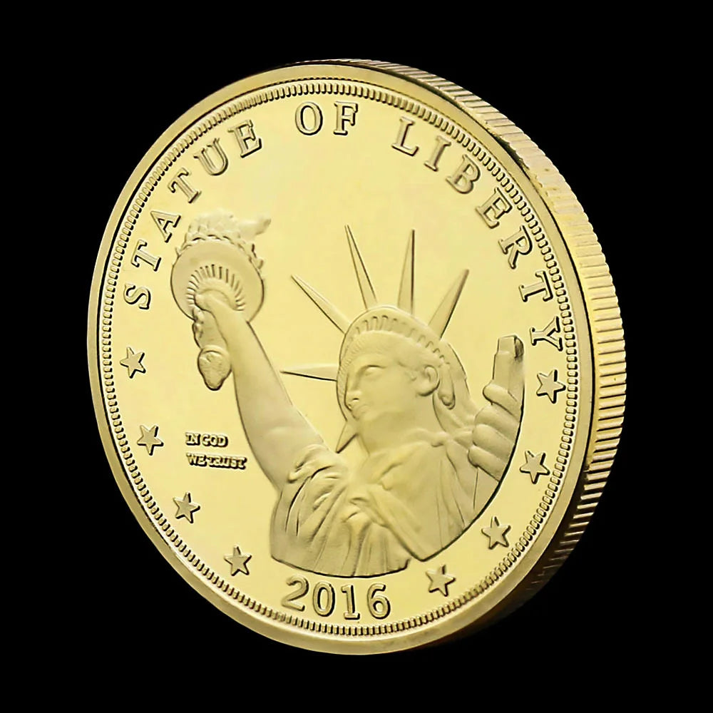 Donald Trump Liberty Souvenir Coin Collectible Gift Collection Art Statue of Liberty Gold Plated Commemorative Coin 1644-Chinese Style Finds™