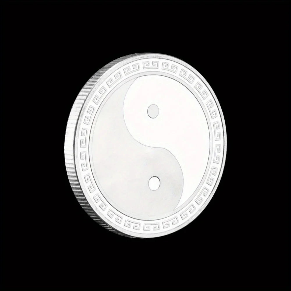 Dragon and Phoenix Bring You Good Luck Traditional Collectible Gift Silvery Plated Collection Art Commemorative Coin 1526-Chinese Style Finds™