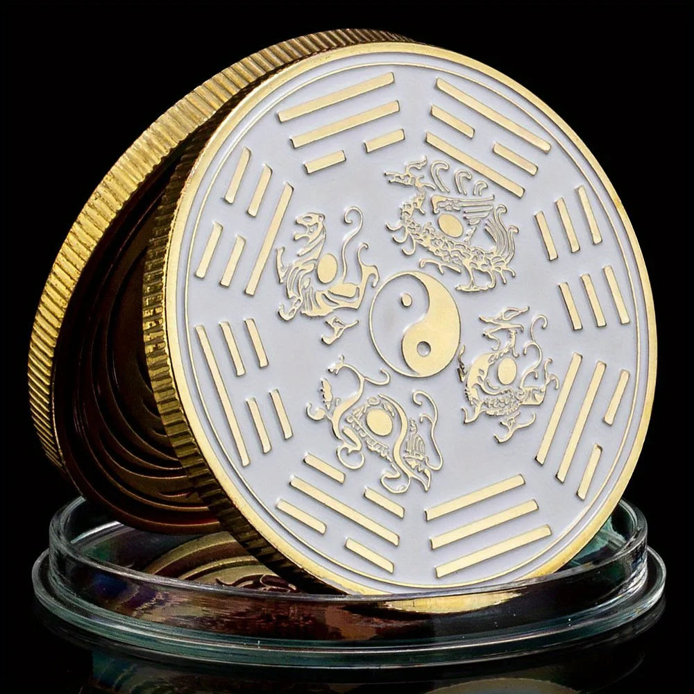 Dragon and Phoenix Traditional Collectible Gift Golden Plated Collection Art Tai Chi Commemorative Coin 1336-Chinese Style Finds™