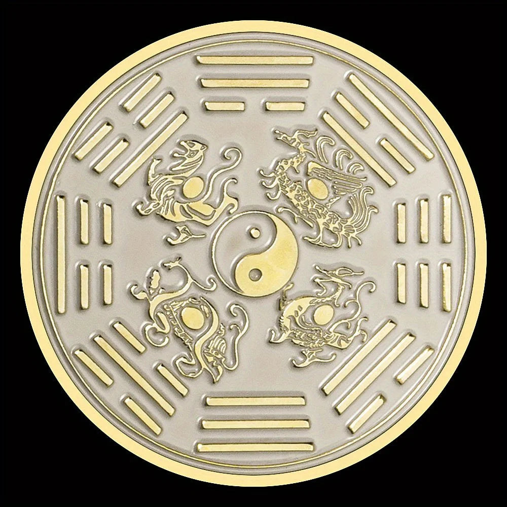 Dragon and Phoenix Traditional Collectible Gift Golden Plated Collection Art Tai Chi Commemorative Coin 1336-Chinese Style Finds™