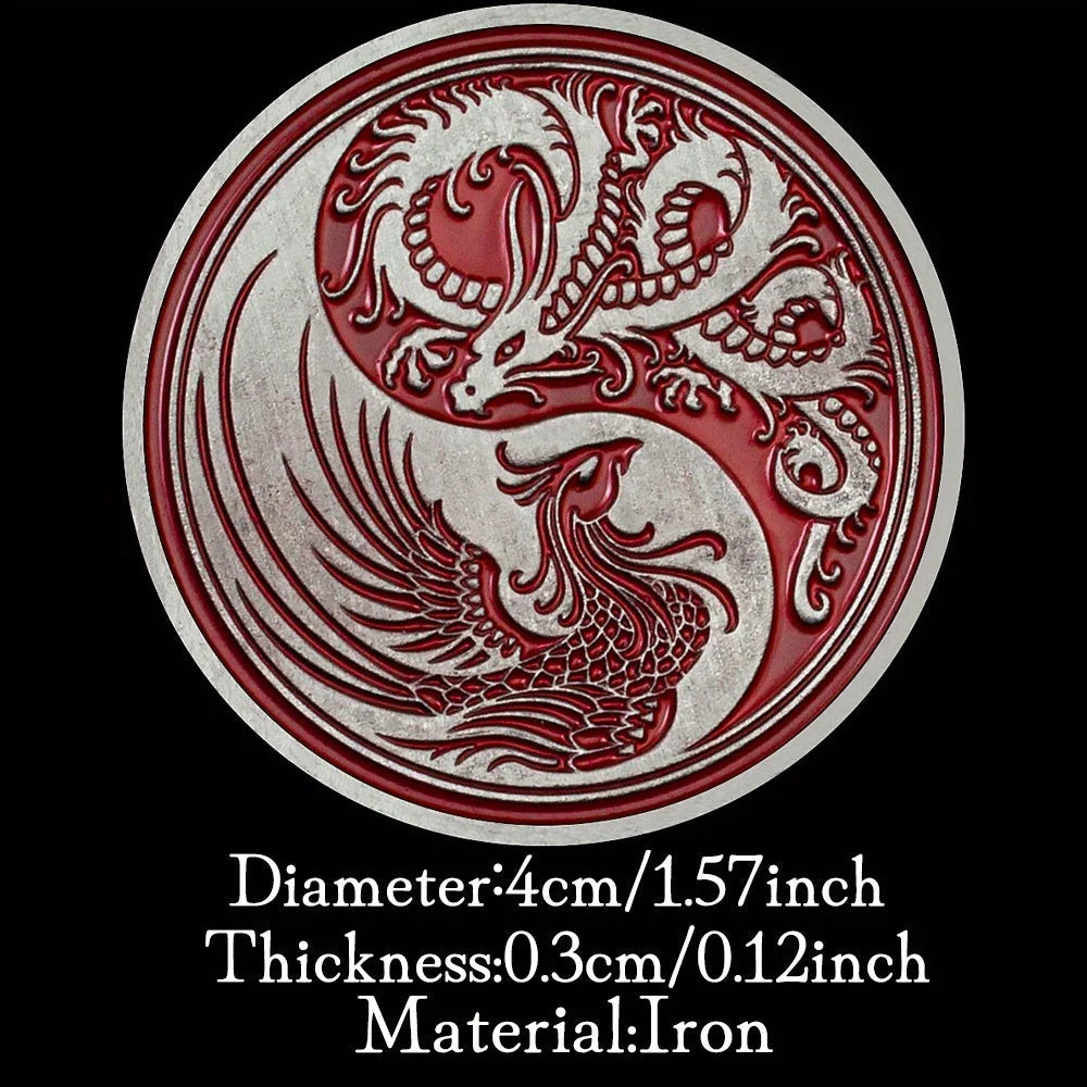 Dragon and Phoenix Traditional Collectible Gift Silvery Plated Collection Art Tai Chi Commemorative Coin 1350-Chinese Style Finds™