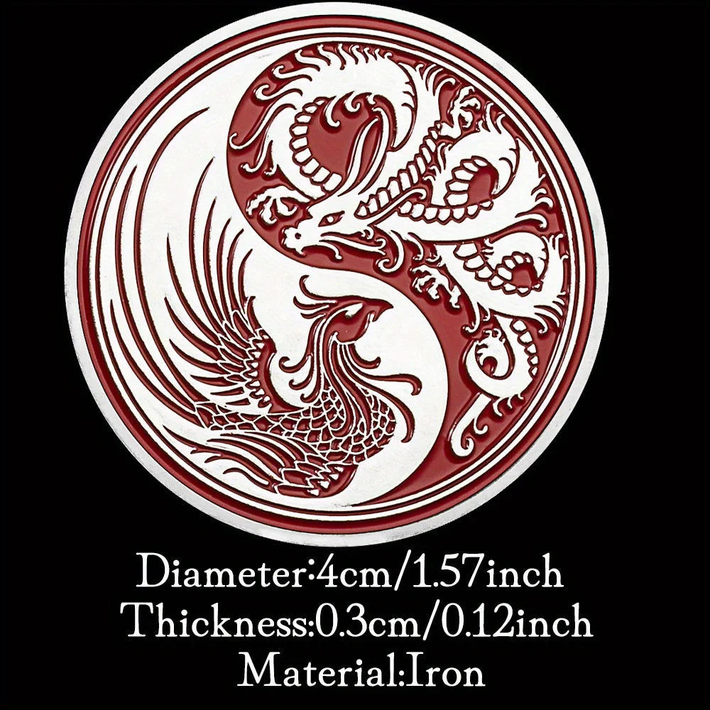 Dragon and Phoenix Traditional Collectible Gift Silvery Plated Collection Art Tai Chi Commemorative Coin 1412-Chinese Style Finds™