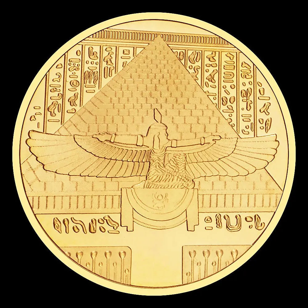 Egypt Queen Nefertiti Pyramid Gold Plated Souvenir Coin Commemorative Coin Replica Collection Gift 1612-Chinese Style Finds™