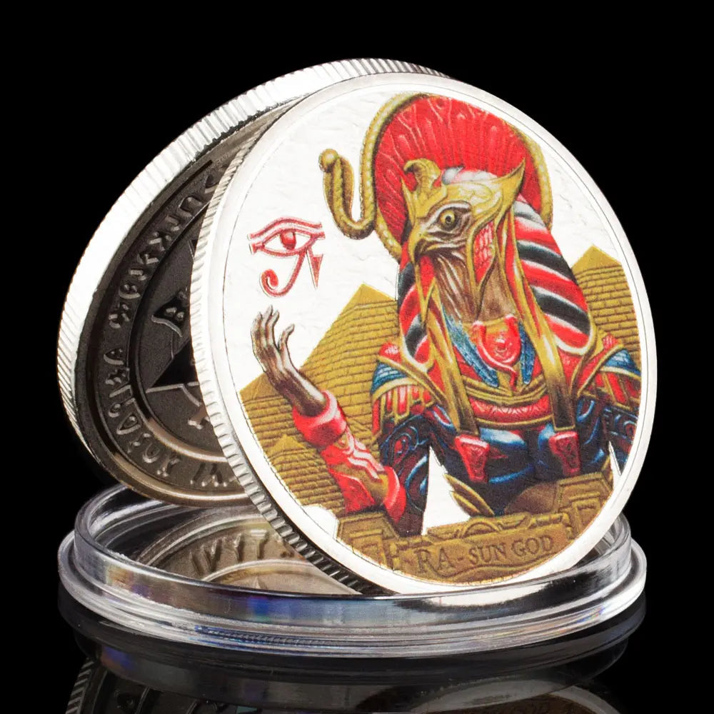 Egyptian Mythology The Eye of Horus Souvenir golden Plated Collectible Coin 1097-Chinese Style Finds™