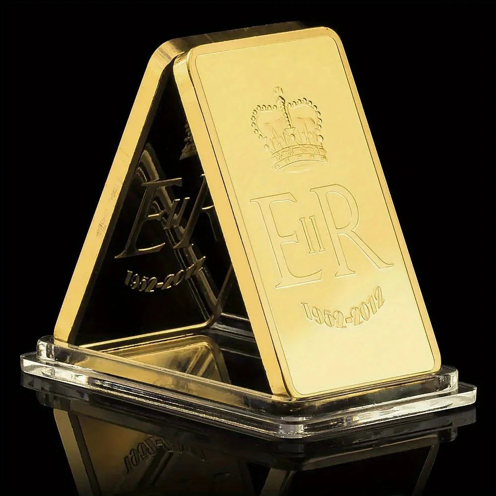 Elizabeth II Queen of The United Kingdom Souvenirs Gift Ideas Golden Bar Collectible Gold Plated Commemorative Coins 1617-Chinese Style Finds™